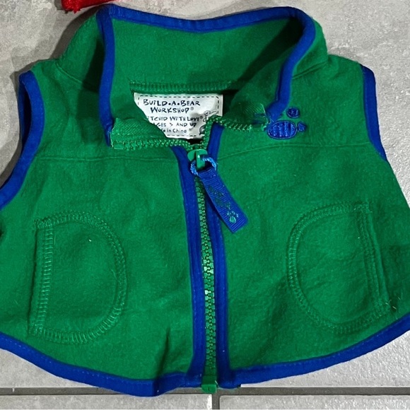 Vintage Build-a-Bear Christmas Green Fleece Winter Vest - Picture 1 of 3